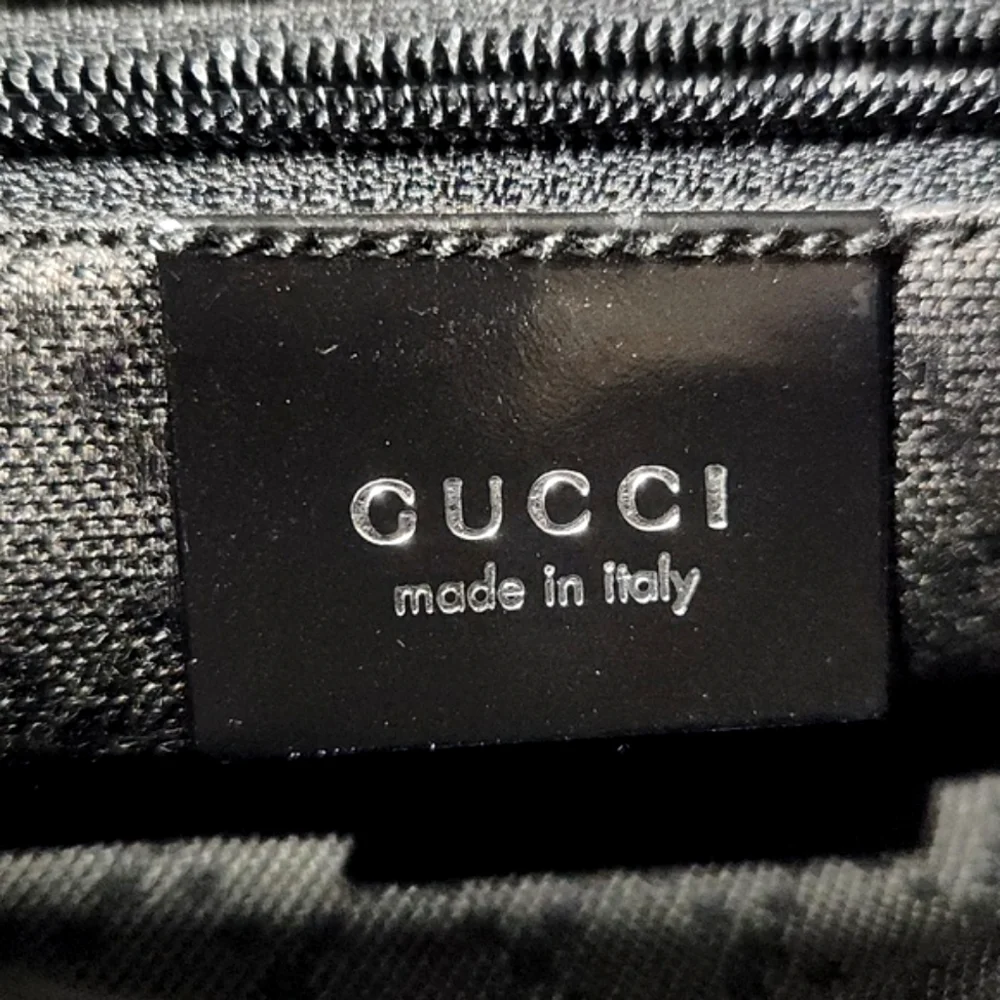 GUCCI Authentic Bamboo Black Classic Nylon Shoulder Bag 000 2058 0509 EUC!! - Picture 4 of 16